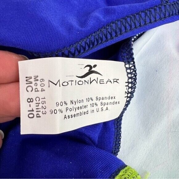 Motionwear Girls Crisscross Back Lime Velvet Gymnastics Biketard Size 8-10 NWT - Picture 7 of 7